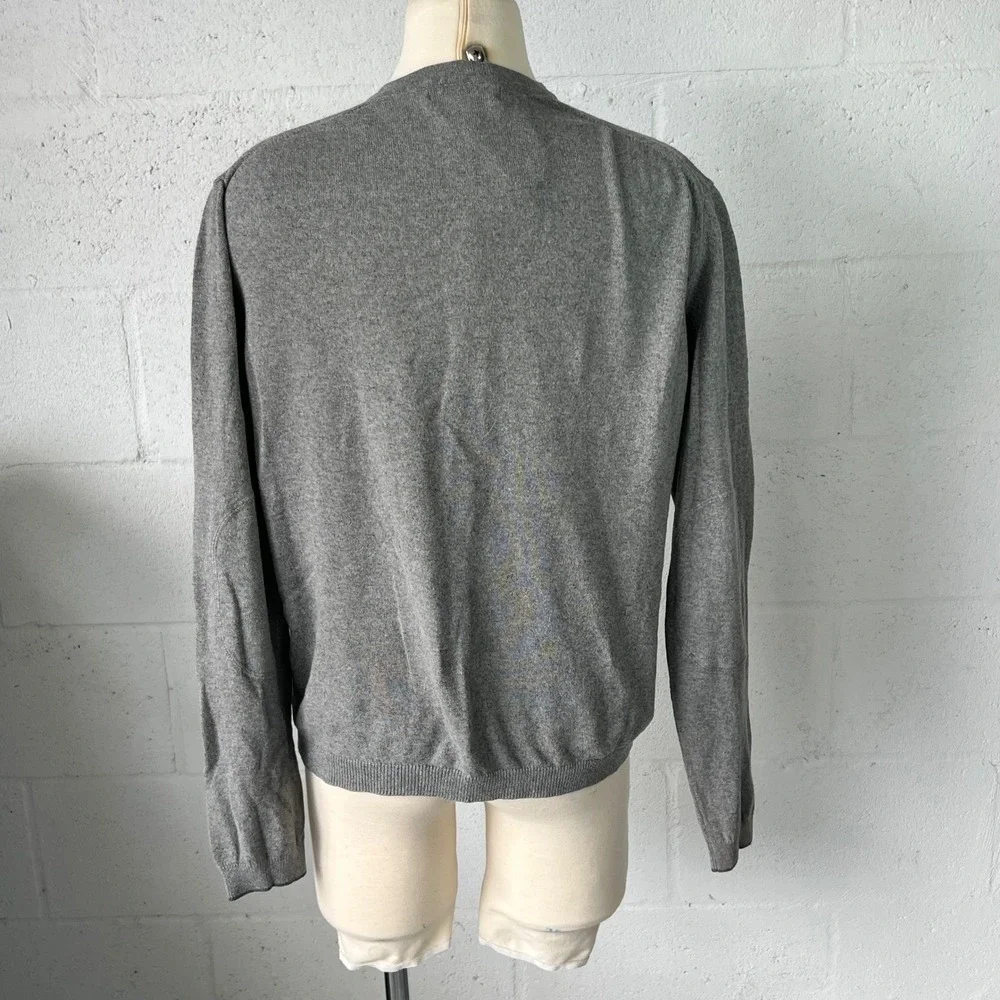 Banana Republic Mens Sweater Silk Cashmere Argyle Gray Size M